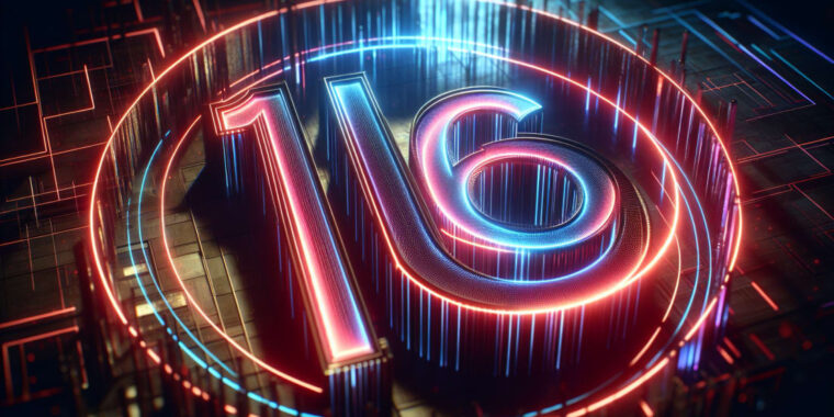 Number 166 glowing in futuristic digital neon lights